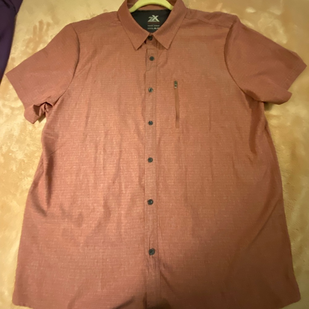 NWOT Mens ZeroXposur SS Button Up Vented Travel Shirt szXXL